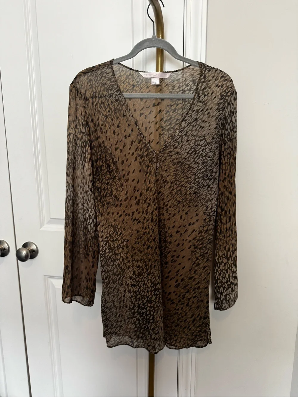 Victoria's Secret Leopard Print Sheer Swim Cover-Up - Picture 2 of 5